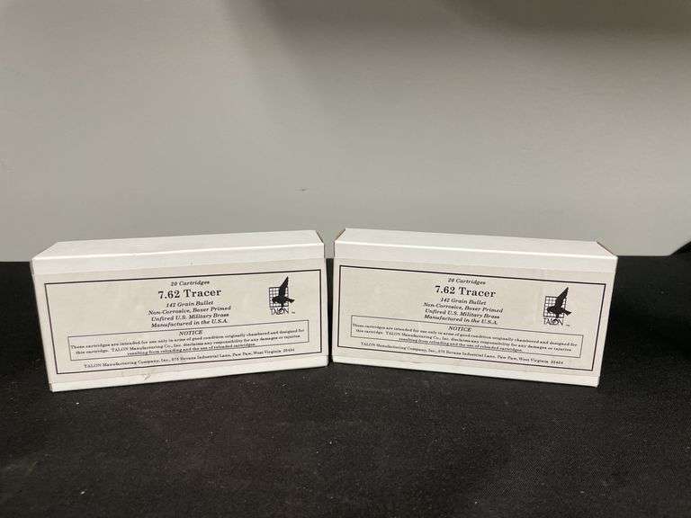 (2)-Boxes of 20 Each (40 Rounds) 7.62 Tracer