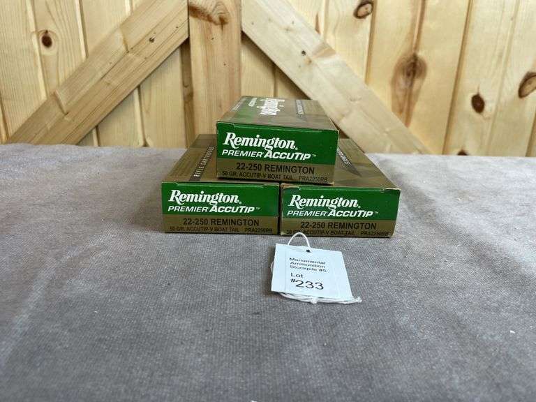 3 Boxes Remington 50 Gr. Accu-Tip-V BT .22-250
