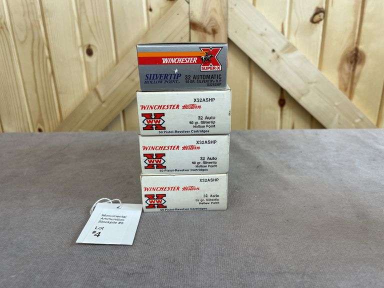 4 Boxes Winchester 60 Gr. STHP .32 Auto