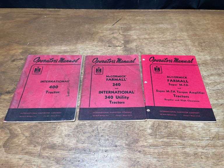 (3) Farmall Tractor Operators Manuals image