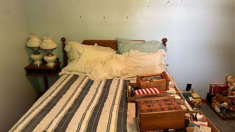 Full Size Bed with Bedding image
