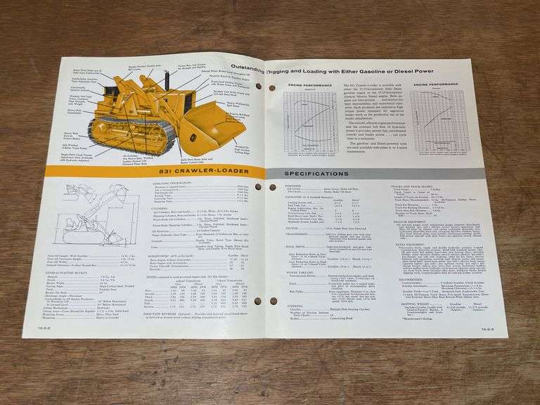 (2) John Deere 440 + 831 Industrial Crawler Spec Sheets