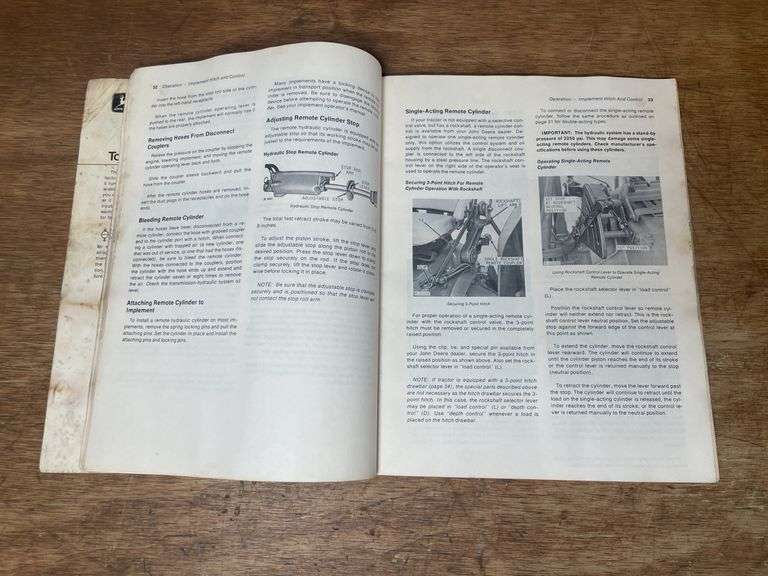 (4) John Deere Tractor Operators Manuals