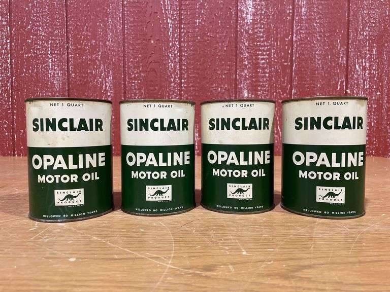 (4) NOS Sinclair Opaline Motor Oil Cans image
