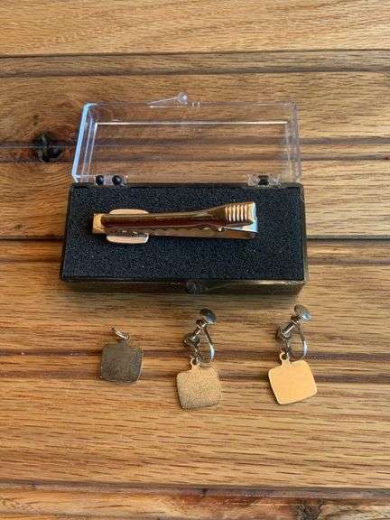 (3) John Deere Pin, Tie Clip, & Ear Rings