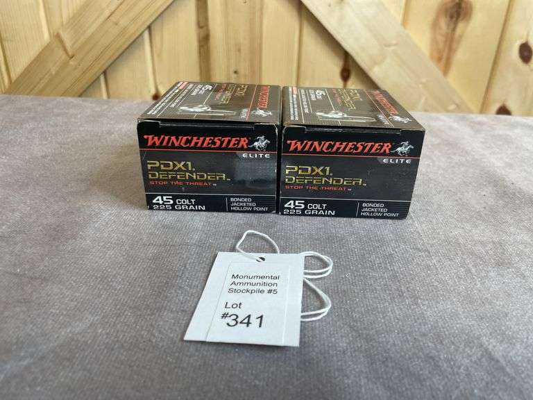 2 Boxes Winchester PDX1 Defender 225 Gr. JHP .45 Colt