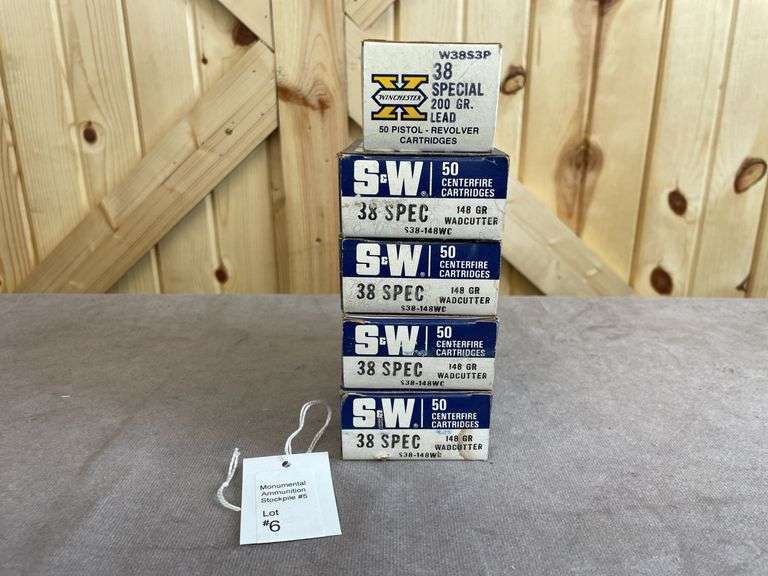 Rare! 5 Boxes S&W 148 Gr. WC & Winchester 200 Gr. Lead .38 Special