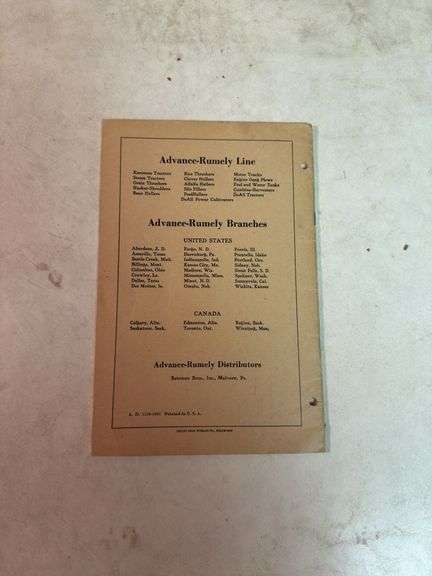Rumely Z Parts List