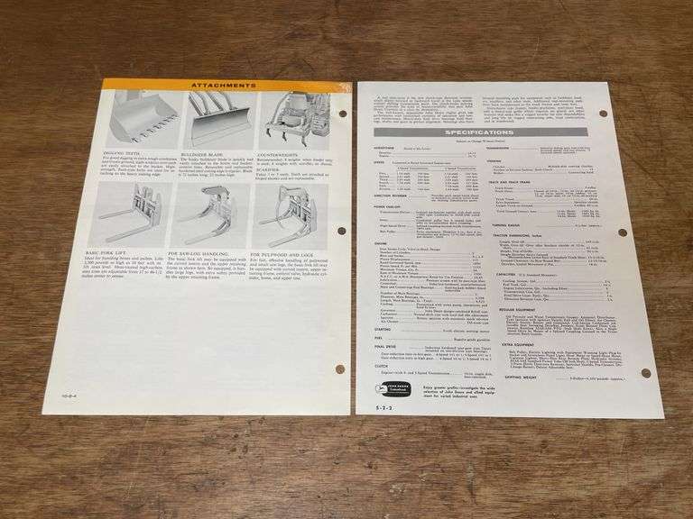 (2) John Deere 440 + 831 Industrial Crawler Spec Sheets
