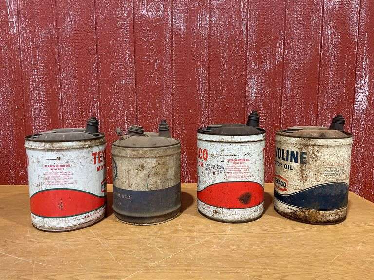 Texaco and Pure Oil Motor Oil Cans
