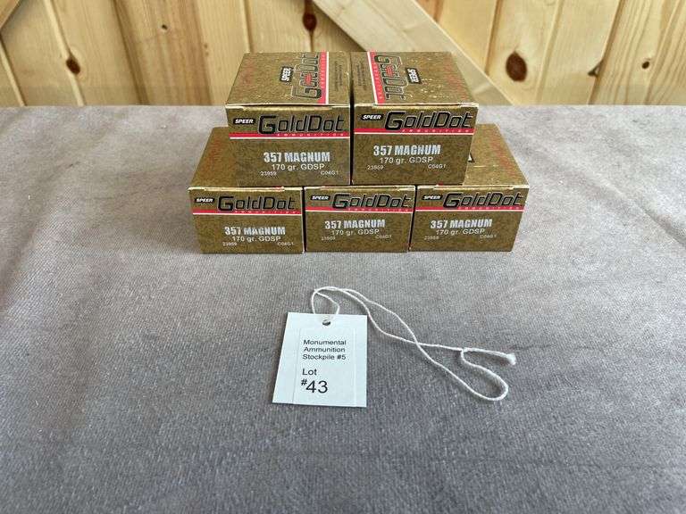 5 Boxes Speer Gold Dot 170 Gr. GDHP .357 Magnum