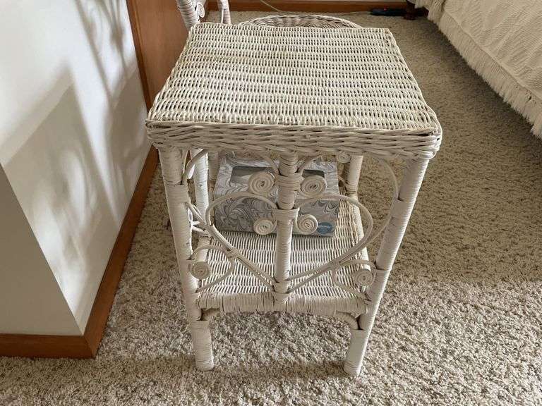 Wicker Chair and Side Table