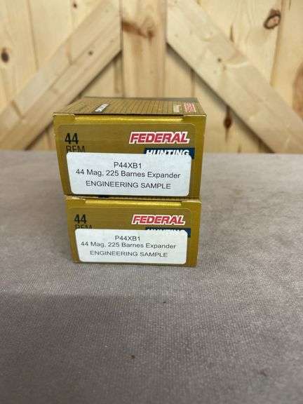 Rare! 2 Boxes Engineering Samples Federal Premium Hunting 225 Gr. Barnes Expander .44 Magnum