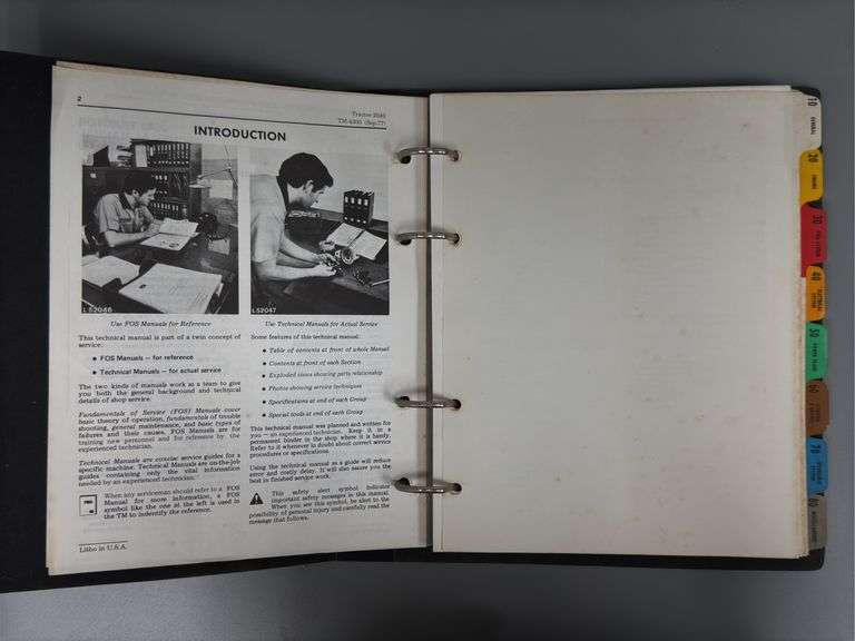 John Deere Technical Information Binder For 2040 Tractor