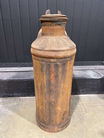 (2) Vintage Gas or Oil Cans and Large Funnel