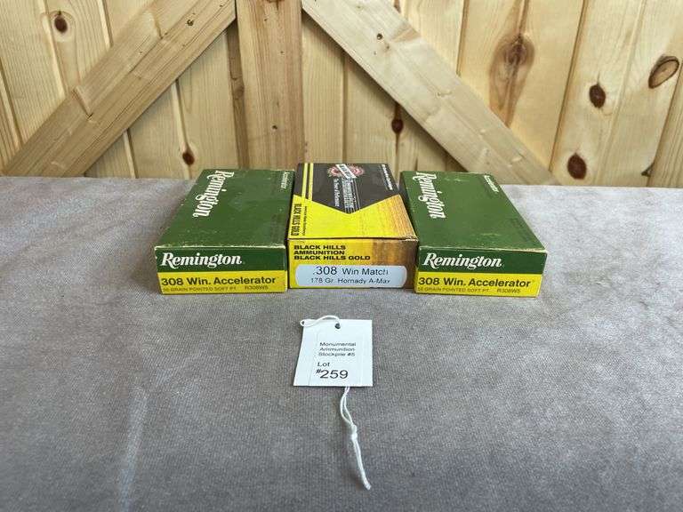 Rare! 2 Boxes Remington 55 Gr. PSP Accelerator .308, 1 Box Black Hills 178 Gr. V-Max .308