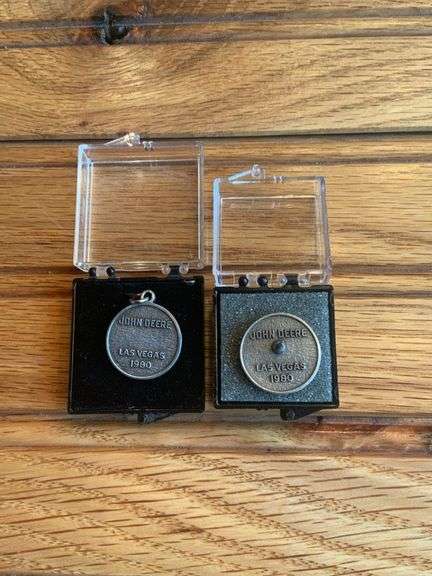 (2) 1980 John Deere Las Vegas Charm + Pin