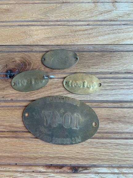 (4) John Deere Brass Tags