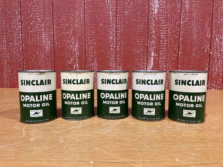 (5) NOS Sinclair Opaline Motor Oil Cans image