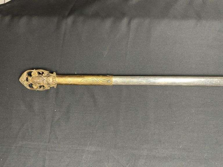 Masonic Knights Templar Past Commander ID'd Ceremonial Sword w/Scabbard