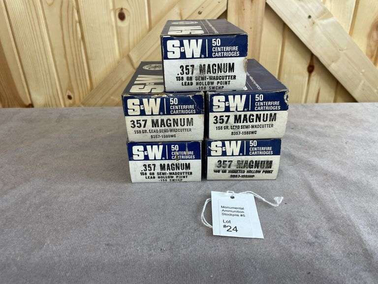 Rare! 5 Boxes 158 Gr. SWCHP/JHP .357 Magnum