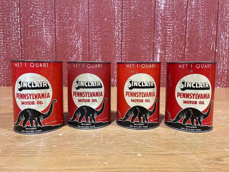 (4) 1 Quart Sinclair Pennsylvania Motor Oil Can image