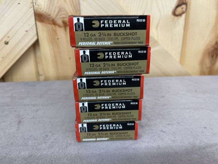5 Boxes Federal Premium 00 Buckshot 12 Gauge