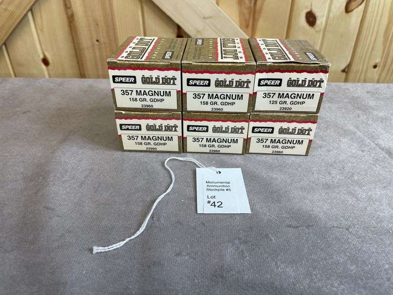 6 Boxes Speer Gold Dot 125/158 Gr. GDHP .357 Magnum