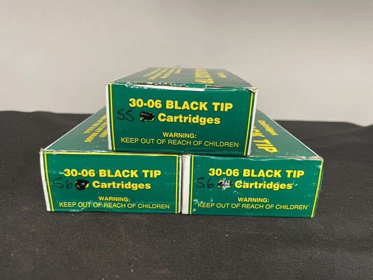 (3)-Boxes (167 Rounds) 30.06 Black Tip Ammo