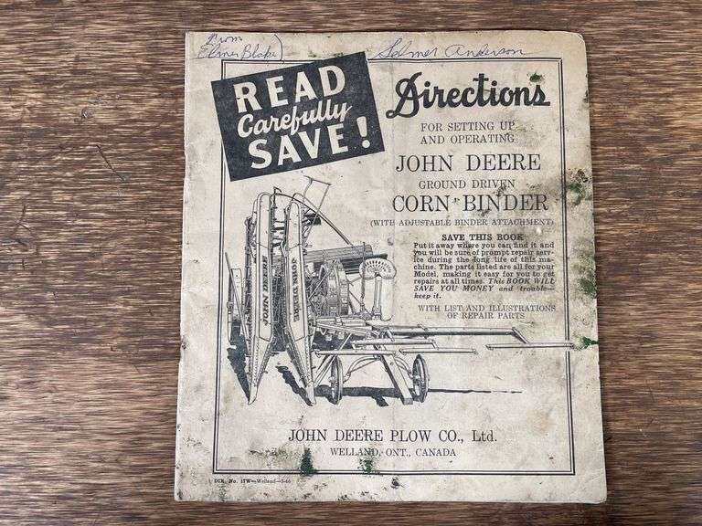 John Deere Corn Binder Manual image