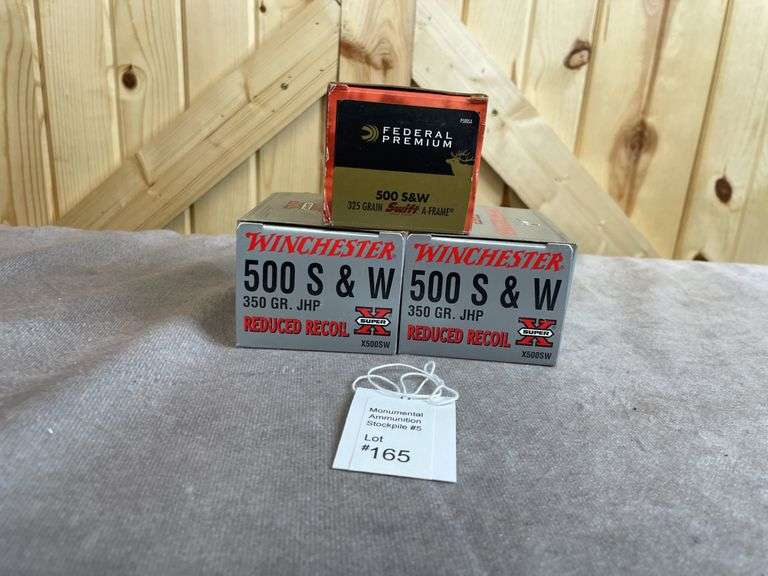 2 Boxes Winchester 350 Gr. JHP 1 Box Federal 325 Gr. Swift A-Frame .500 S&W