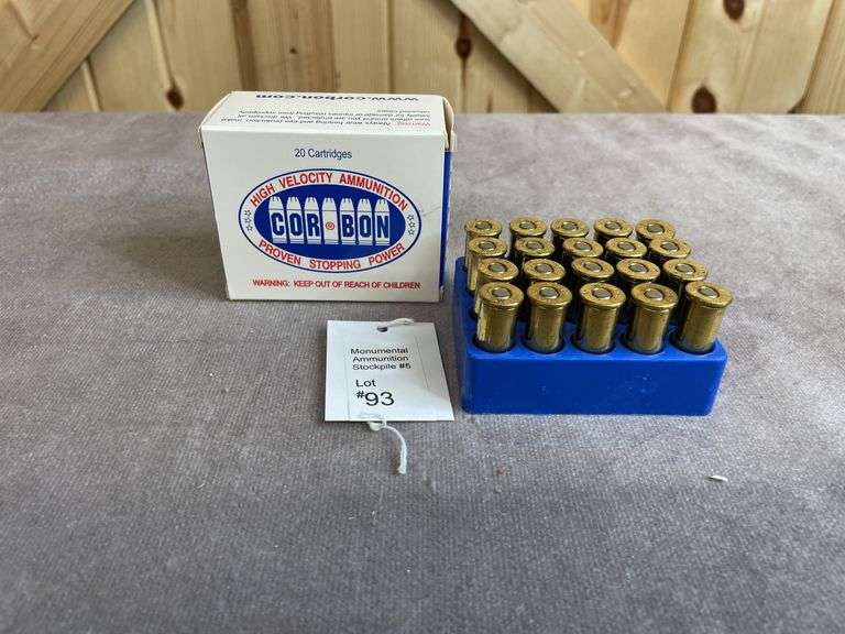 5 Boxes Cor-Bon 165 Gr. JHP .44 Special