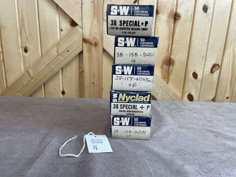 Rare! 5 Boxes S&W 158 Gr. JHP, SWC, +P .38 Special