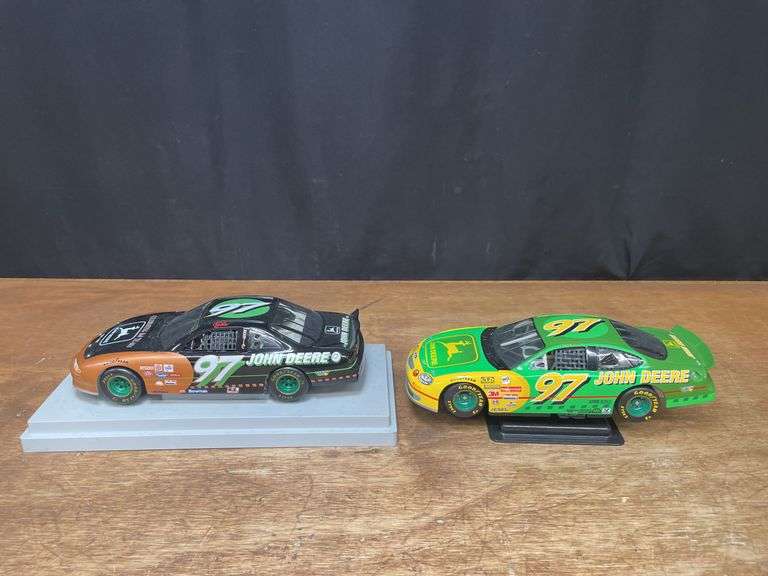 (2) 1/18 John Deere NASCAR