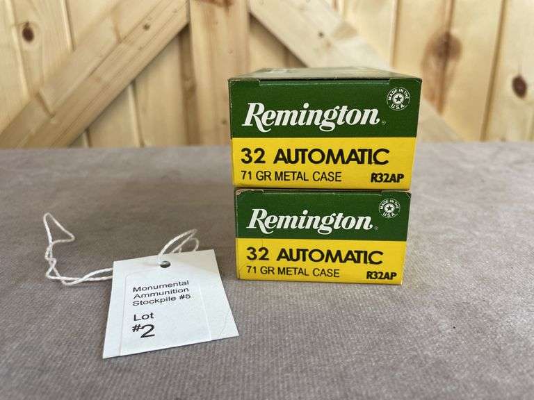 2 Boxes Remington 71 Gr. MC .32 Automatic