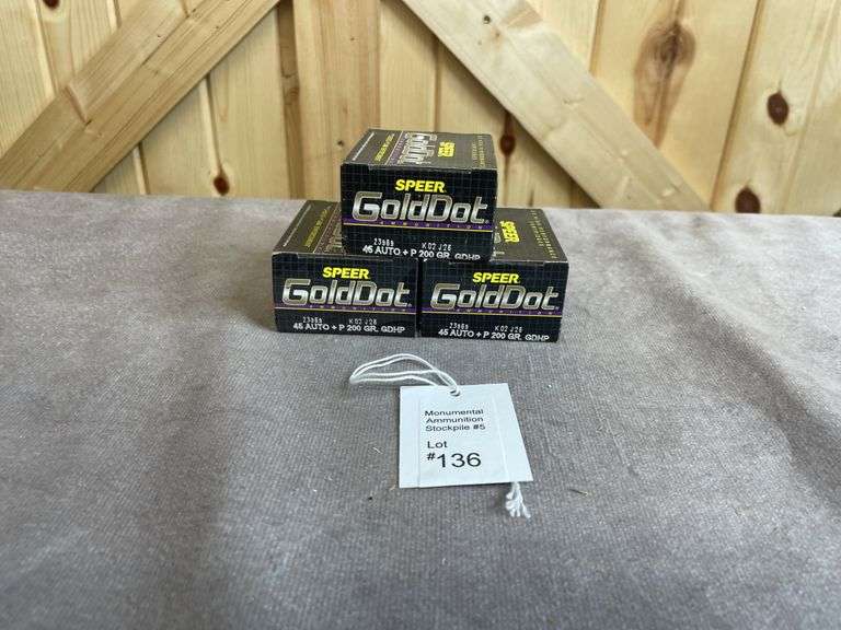 3 Boxes Speer Gold Dot 200 Gr. GDHP .45 Auto +P