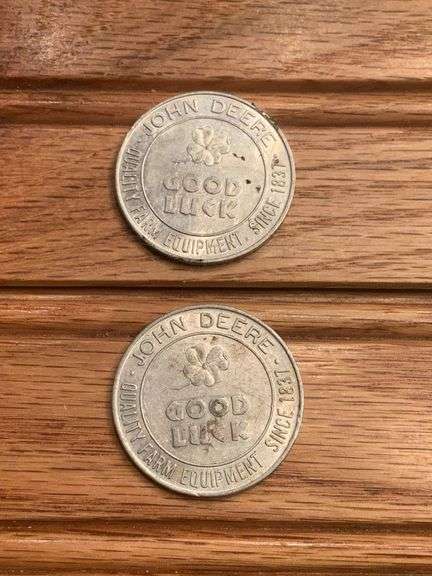 (4) John Deere Coins + Medallion