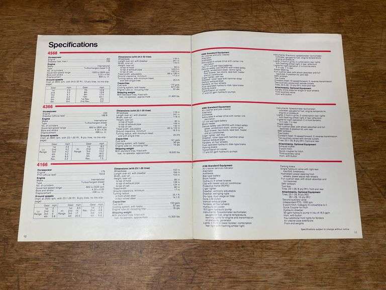 (2) IH 4wd Tractors Sales Literature