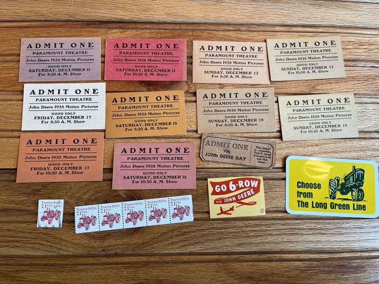 John Deere Tickets, Schedule, Decal, Stamps image