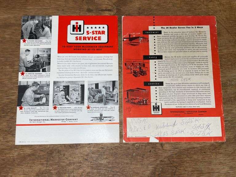 (2) McCormick Super W-4 + Super WD-9 Sales Literature