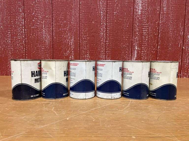 (6) Texaco Motor Oil Cans