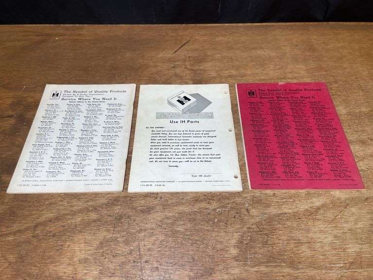 (3) IH Cub Tractor Manuals