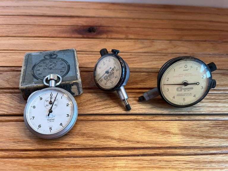 (3) John Deere Dial Gauges + Stop Watch image