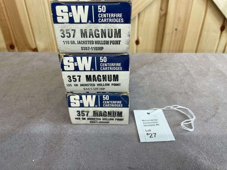 Rare! 3 Boxes S&W 110/125/158 Gr. JHP .357 Magnum