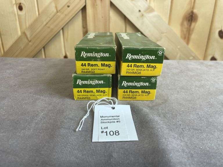 4 Boxes Remington 210/240 Gr. SJHP/SP .44 Magnum