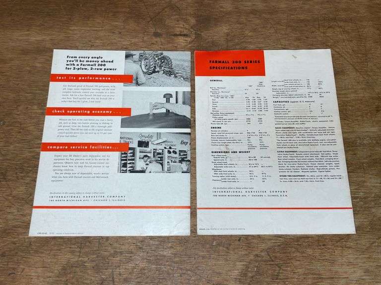 (2) Farmall 200 + 300 Sales Literature