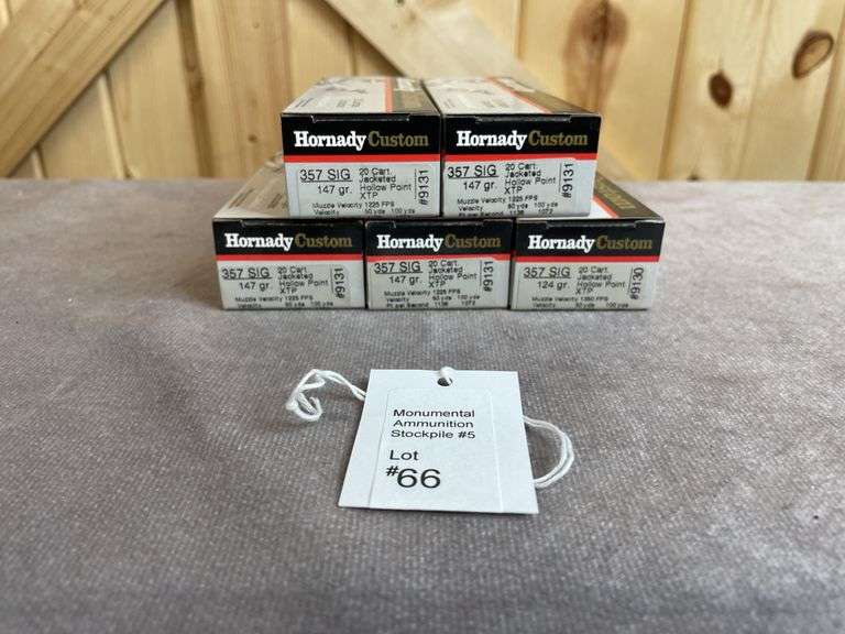 5 Boxes Hornady Custom 124/147 Gr. HP/XTP .357 SIG
