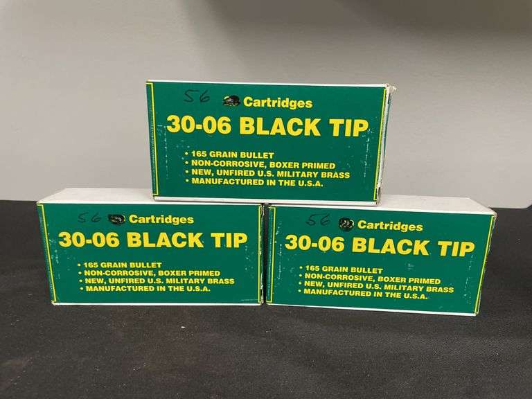 (3)-Boxes (168 Rounds) 30.06 Black Tip Ammo image