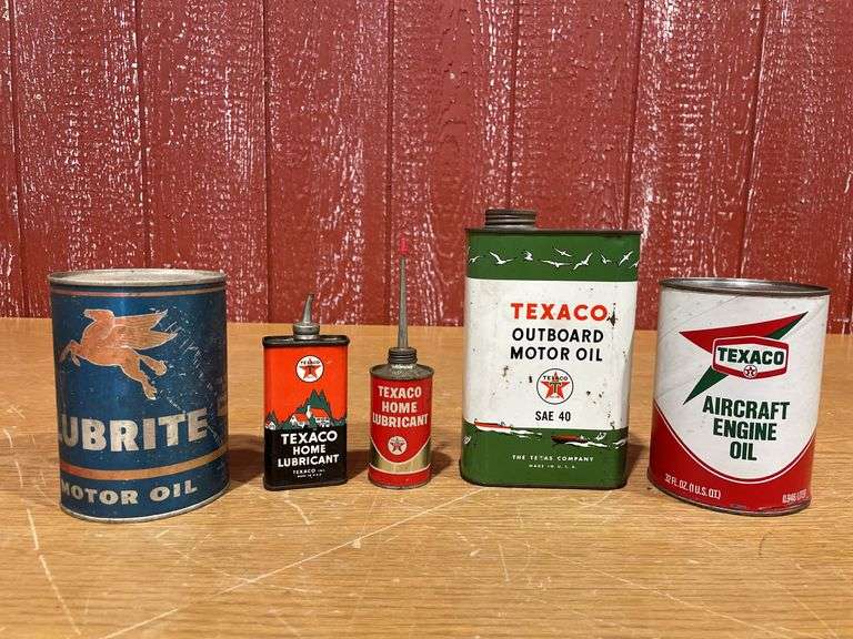 (5) Cans of Various Texaco Oil and Lubricant image