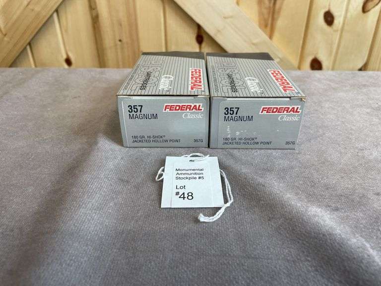 2 Boxes Federal Classic 180 Gr. Hi-Shok .357 Magnum